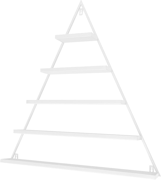 5 Pack Nail Polish Organizer Shelf Wall Mounted 5 Tiers Nail Polish Display Rack Shelves for Salon, Beauty Shop & Home Organization (White)