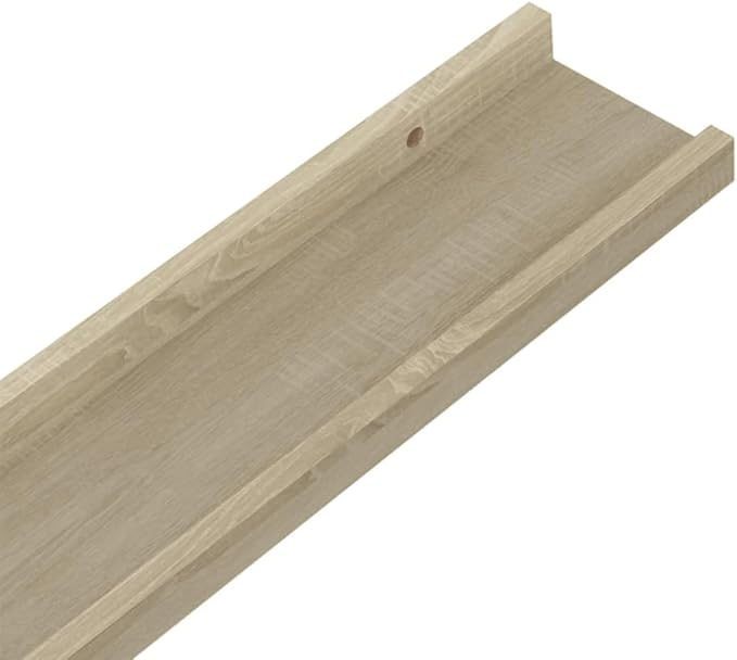 Sonoma Oak Wall Shelves Set of 4, 45.3 Inch Floating for Living Room Bedroom Kitchen, Heavy Duty MDF Storage Shelves for Decor Books Plants, Easy Mount Shelving Unit with Natural Wood Finish