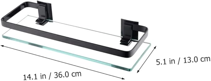 PRETYZOOM Wall-Mounted Storage Rack with Tempered Glass Shelf for Bathroom Stylish Organizer for Toiletries Easy to Install Space-Saving