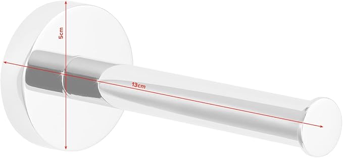 tesa EXXCELLENT Spare Toilet Roll Holder - Self-Adhesive, Stainless-Steel Spare Toilet Paper Holder - Waterproof, incl. Power.Kit Adhesive Solution - 50 mm x 50 mm x 125 mm