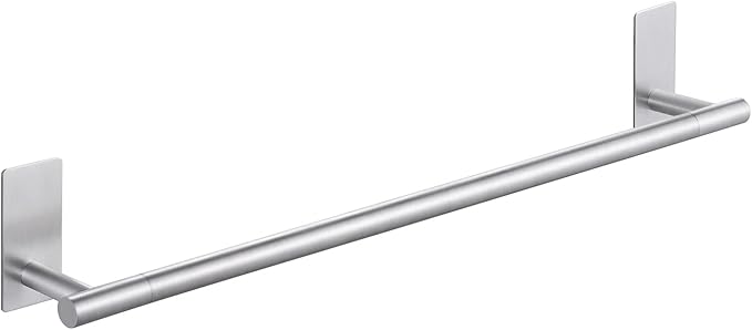 KES 23.6 Inch Adhesive Towel Bar for Bathroom Wall, Bath Towel Holder, Towel Rack No Drill, SUS304 Stainless Steel Brushed Finish, BTH7300S60-2