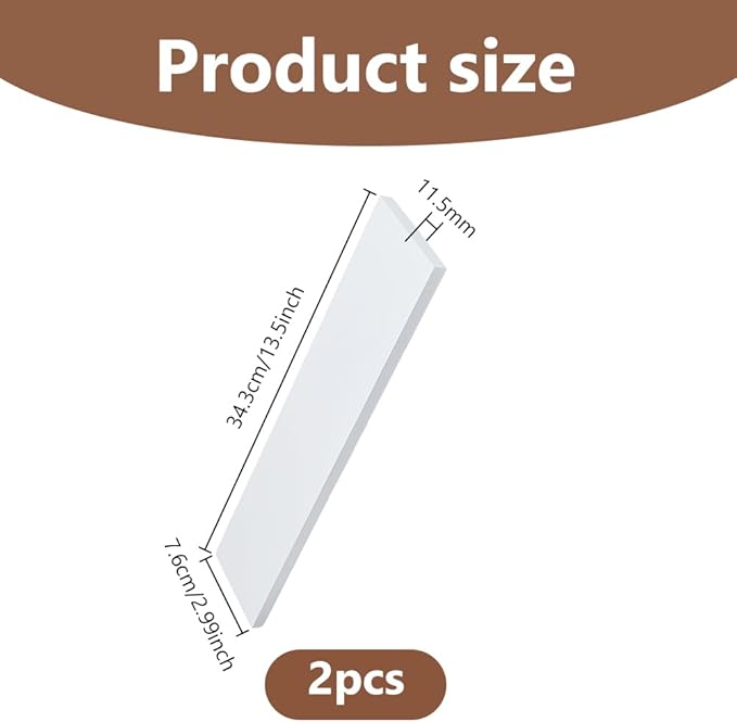 DICOSMETIC 2Pcs Med Cabinet Replacement Shelves Rectangle Wall Shelf Board 3x13.5Inch Small Wooden Cabinet Shelves for Living Room Bathroom Kitchen Wall Mounted Cabinets