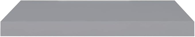 Floating Wall Shelf Gray 23.6x9.3x1.5 Inches MDF Board Modern Display Rack with Invisible Mounting System for Living Room Bedroom Home Decor Books Collectibles