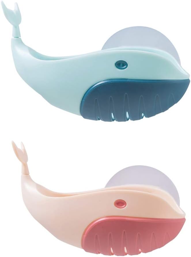 WFF Cartoon-Style Small Fish Soap, Removable, Easy to Clean, Keep Dry, Strong Suction Cup,for Bathroom, Kitchen and Travel (Color : C)