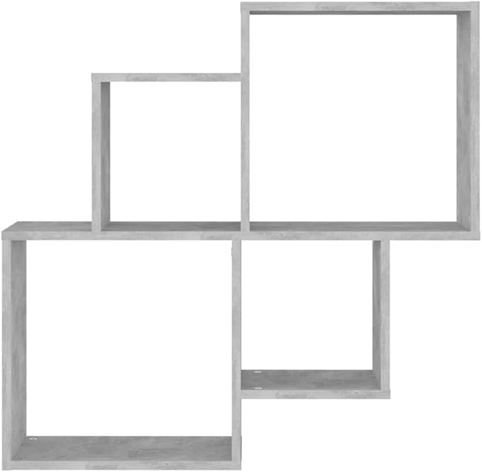 Wall Cube Shelf, Concrete Gray Floating Shelves 31.5x30.9 Inches, Modern Storage Organizer for Living Room Bedroom, Engineered Wood Bookcase with High Weight Capacity