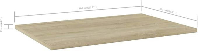 Sonoma Oak Engineered Wood Wall Mounted Shelf Set of 8, 23.6x15.7 Inch, Minimalist Design for Living Room Kitchen Storage, Durable and Sturdy, Space Saving Display Shelves
