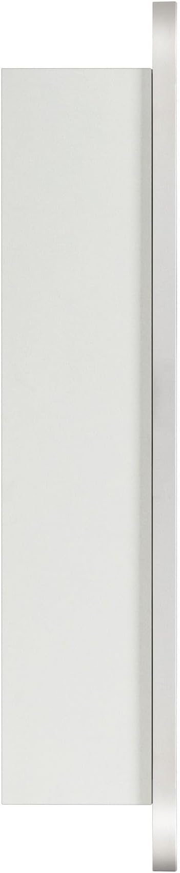 TEHOME 20'' x 30'' Polished Nickel Recessed and Surface Mount Bathroom Medicine Cabinet with Mirror Square Cornered Metal Framed Rounded Rectangle Medicine Cabinet Mirror