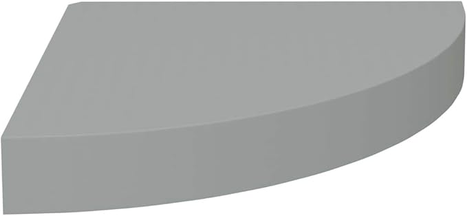 Floating Corner Shelves 2 Pack Gray 9.8x9.8x1.5 Inches MDF Wall Mounted Display Storage for Living Room Bathroom Kitchen with Invisible Mounting System