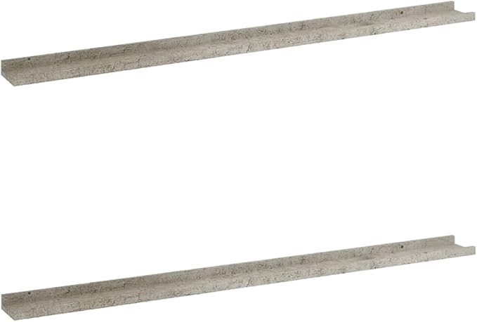 Concrete Gray Wall Shelves 2 Pack 45.3 inch Industrial Floating Shelves for Living Room Bedroom Storage, Heavy Duty MDF Shelving for Decor Books Plants