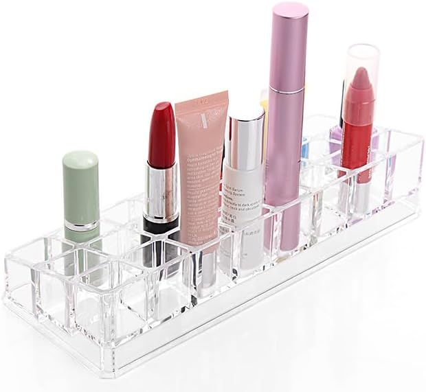 Kamay's Acrylic Transparent 24 Grids Lipstick Nail Polish Eyebrow Brush Display Rack (SF-1034)