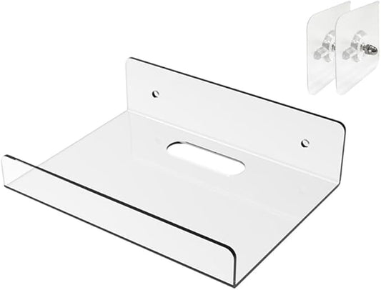 Acrylic Wall Shelf Rack – Punch- Mounting for Smooth Walls, No Drilling Required, Lightweight Storage for Living Room, Bathro(30 * 20 * 4cm)