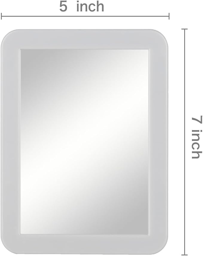 ARTLYMERS Magnetic Locker Mirror, 5x7 Real Glass Small Mirrors for Locker with Magnetic Backing, for School Locker, Bathroom, Household Refrigerator, Locker Accessory (Grey)