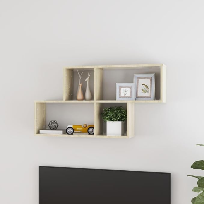 Sonoma Oak Wall Shelf 39.4 Inch, Floating for Living Room Bedroom, Modern Display Shelf for Books Decor, Sturdy Engineered Wood with Invisible Mount, 88.2 lb Load Capacity