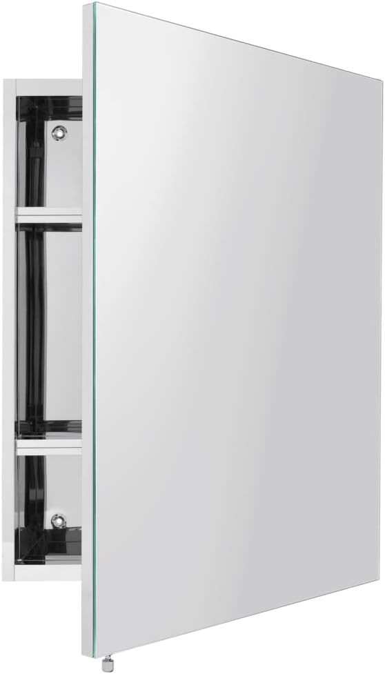 Movo Medicine Cabinet Mirror,18 inch x 24 inch Frameless Mirror Medicine Cabinets for Bathroom,Surface Mount Bathroom Medicine Cabinet with Mirror
