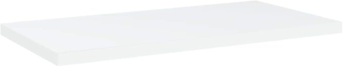 Set of 8 White Engineered Wood Bookshelf Boards 15.7x7.9x0.6 Inch Wall Mounted Shelves for Display and Storage