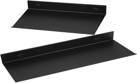 2pcs Metal Floating Shelves for Bathroom Storage Wall Mounted Display Rack Elegant Design for Organizing Toiletries and Kitchen Essentials and Easy to Install