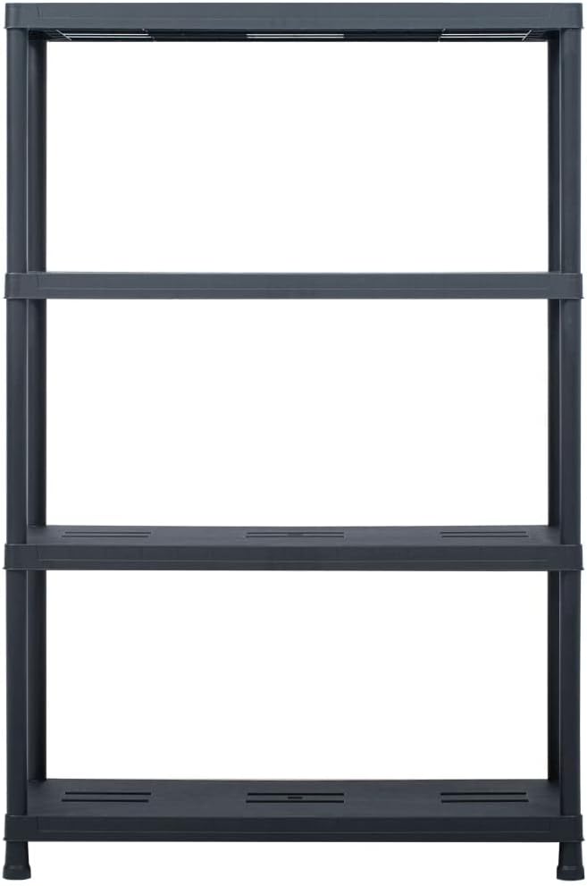 Storage Shelf Racks,Free Standing Storage Shelf, Modern Shelves for Kitchen Bathroom Warehouse, Office, Conference Room 2 Pcs Black 485 Lb 35.4"X15.7"X54.3" Plastic