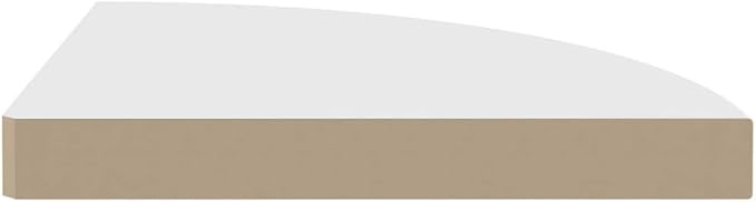 2 Pcs White Corner Floating Shelves 13.8"x13.8"x1.5" Honeycomb MDF and Metal Wall Shelves for Bedroom Living Room Bathroom Wall Storage Display
