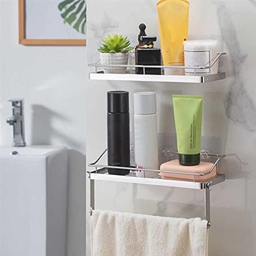ZTBH Bathroom Divider Bathroom Wall Shelf, Wall Mounted Non Drilling Wall Shelves Bathroom Hardware Sets
