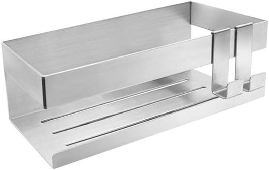 Wall Mounted Bathroom Shelf Stainless Steel Storage Rack No Hole Punch Bathroom Shelf Bathroom Basket