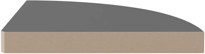 Floating Corner Shelves 2-Pack High Gloss Gray 13.8"x13.8"x1.5" Honeycomb MDF & Metal Wall-Mounted Shelving for Bathroom, Living Room, Bedroom with Invisible Mounting System