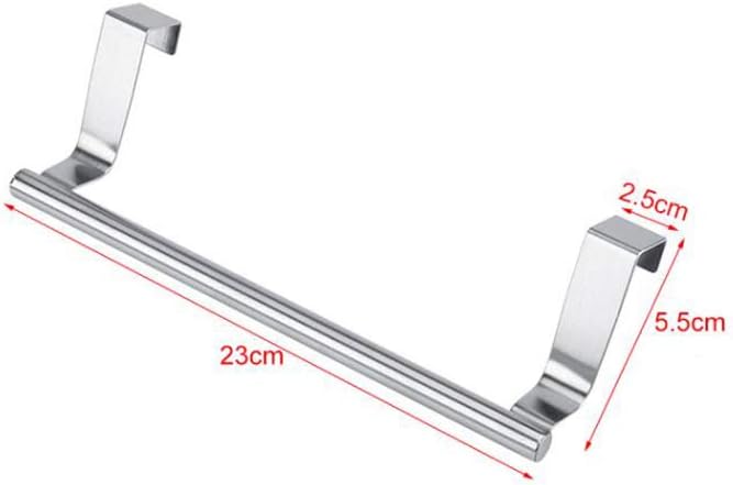 Bath Towel Bars Holder Multifunction Kitchen Cabinet Door Drawer Towel Hanging Rack Stainless Steel Bathroom Towel Bar - Set of 2 (Set of 2-9")