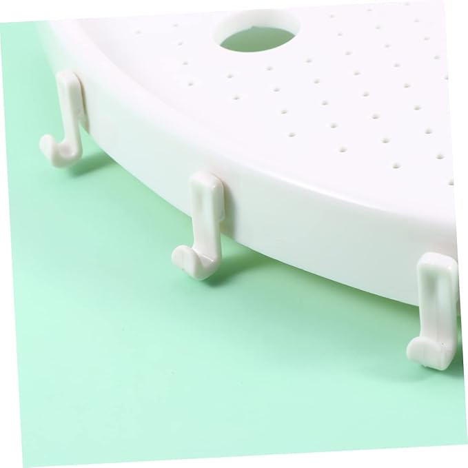 Triangle Bathroom Shelf with Suction Cup Traceless Storage Rack for Washing Supplies Easy-Clean Material Space-Saving Organizer for Home Decor White
