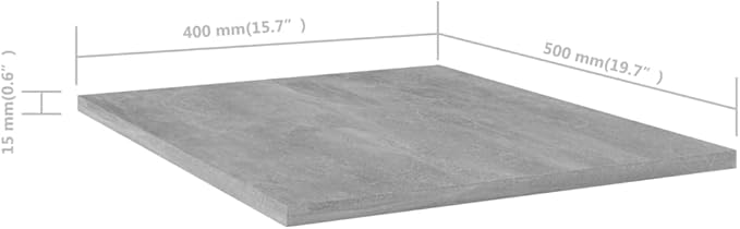 Wall Mounted Shelf Set of 4 in Concrete Grey Engineered Wood for Books and Decor