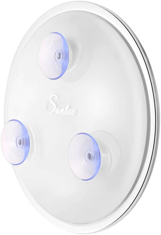 SANTOO 20X Magnifying Mirror - with 3 Mounting Suction Cups - Used for Precise Makeup - Eyebrows/Tweezing - Blackhead/Blemish Removal - Bathroom/Travel Makeup Mirror - 6 Inch Round (20X Magnifying)