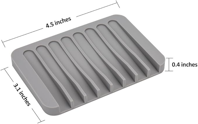 Mcyye Self Draining Soap Dishes, Premium Silicone Soap Holder & Saver for Shower, Bathroom, Kitchen, Bath Tub, Razor, Sponges, Drains Water Very Well, Can Extend Soap Life, Easy Clean