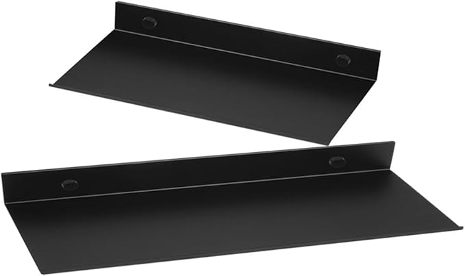 Alipis 2pcs Metal Floating Bathroom Shelf Wall-Mounted Storage Rack for Toiletries and Cosmetics Easy Installation Design for Organized Spaces