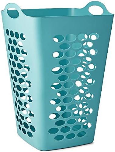 2 Pcs of Mainstays Flexible Square Teal Laundry Hamper, Great Laundry Basket 26 Inches(2-Pack)