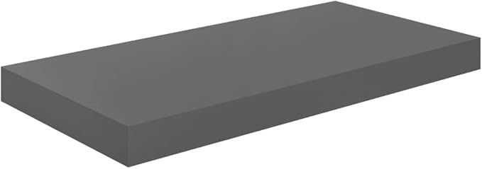 Floating Wall Shelves 4 Pack High Gloss Gray Modern Display Rack 19.7x9.1 Inches for Living Room Bedroom Office Decor with Invisible Mounting System