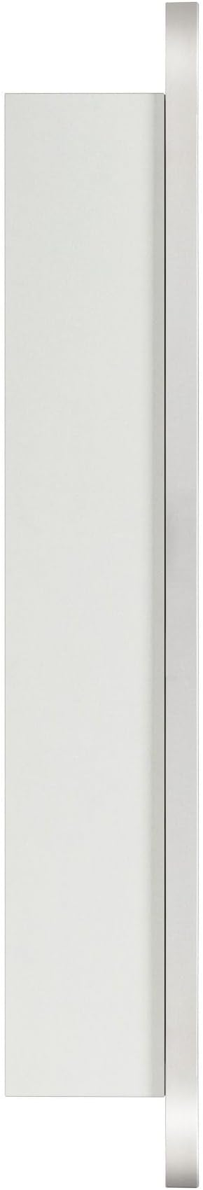 TEHOME 24'' x 30'' Polished Nickel Recessed and Surface Mount Bathroom Medicine Cabinet with Mirror Square Cornered Metal Framed Rounded Rectangle Medicine Cabinet Mirror