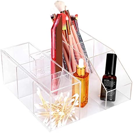 Eyelash Beauty Organizer, Acrylic Eyelash Grafting Tool Storage Beauty Tool W/Tweezers Holder Display Boxes for Home Eyelash Salon (Transparent)