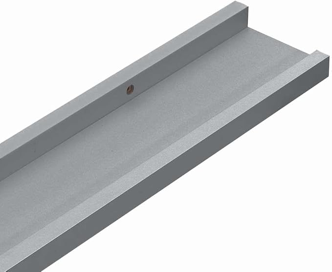 Floating Ledge Shelves Set of 2, 15.7 inch Gray MDF Wall Mounted Display Shelf for Picture Frames, Decorative Wall Decor for Living Room, Minimalist Storage Rack