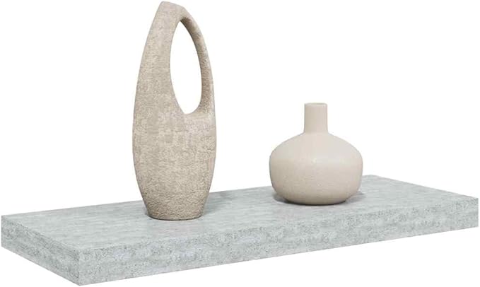 Floating Wall Shelf, Modern Honeycomb Geometric Display Shelf, Concrete Grey MDF Wall Mounted Storage Organizer for Books, Plants, Collectibles, 23.6-inch Square