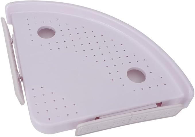 Sturdy Triangle Rack Wall Mounted Corner Shelf for Bathroom and Kitchen Plastic Storage Organizer with Draining Design Easy to Install Multi-purpose Holder for Facial Cream Soap