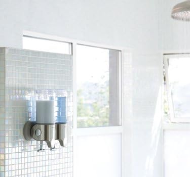simplehuman Wall Mount Pumps, Triple 15 fl. oz. Shampoo & Soap Dispenser, Stainless Steel