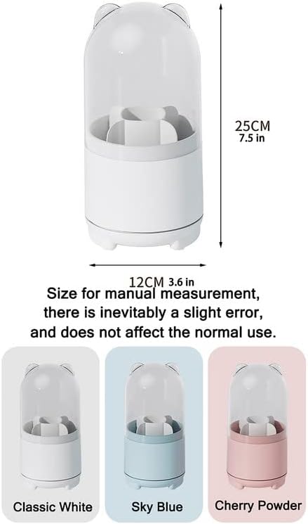 Rotating 360 Makeup Brush Holder Organizer with Lid Storage for with Clear Acrylic Spinning Cosmetics Holders Storage Cup for Vanity Desktop Bathroom Countertop