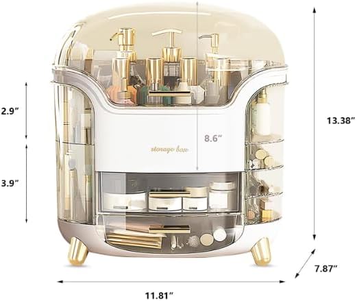 1 Pc Makeup Organizer, Bathroom Countertop comes with a makeup brush case that includes a small mirror, Vanity Makeup Organizer, Makeup Storage Organizer, Cosmetic Organizer.