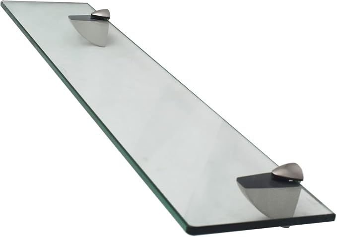 XVL Bathroom Glass Shelf 23.6 Inch Tempered Glass Storage Brushed GS3001AX