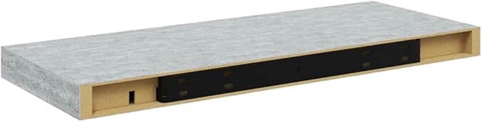 Floating Wall Shelf, Modern Honeycomb Geometric Display Shelf, Concrete Grey MDF Decorative Wall Mounted Storage Organizer for Living Room and Office, 23.6 x 23.6 Inches