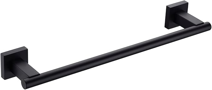 Miyili Matte Black 15.75" Towel Bar SUS 304 Stainless Steel Towel Holder for Bathroom or Kitchen Wall Mount, A02B40A
