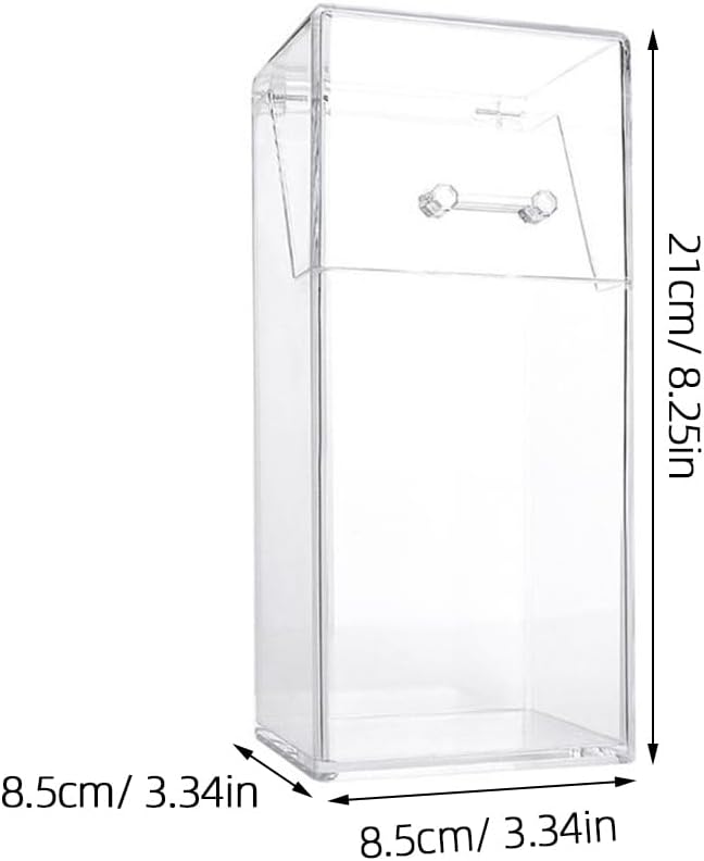 Zerodeko Acrylic Pen Holder Storage Box with Lid 2-Pack Clear Desktop Organizer for Makeup Brushes Stationery and Small Items 8.26X3.34X3.34In