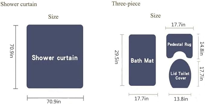 jieprom 4PCS Rose Fuck It Get Naked Shower Curtain Set with Non-Slip Rugs, Toilet Lid Cover and Bath Mat, Black Shower Curtain with 12 Hooks, Waterproof Complete Bathroom Decor Set