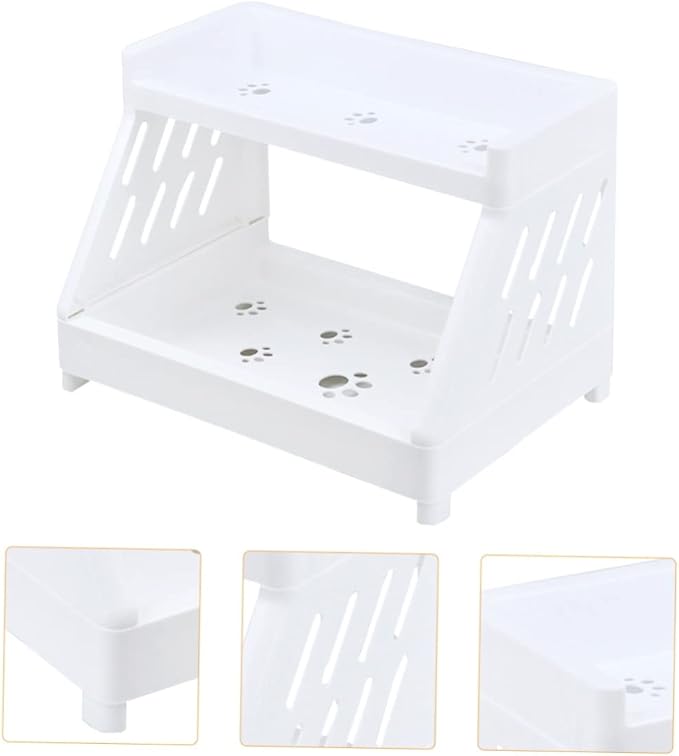 Housoutil Home Use Desktop Cosmetics Storage Rack Two Organizer for Sundries Makeup and Office Supplies Easy to Clean Space-saving Design for Bathroom and Vanity