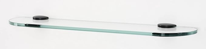 Alno A8950-24-PN Modern Euro Glass Shelf with Brackets, Polished Nickel