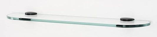Alno A8950-24-PN Modern Euro Glass Shelf with Brackets, Polished Nickel