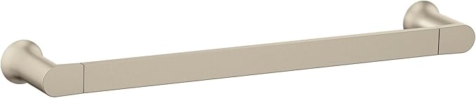 Moen Genta LX Brushed Nickel Modern 18-Inch Single Kitchen or Bathroom Towel Bar, BH3818BN (Pack of 2)